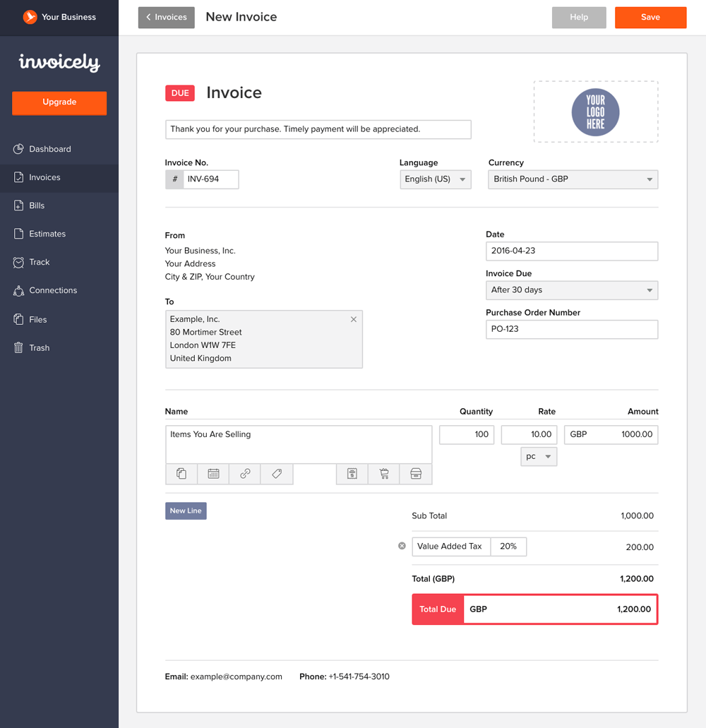 Free Online Invoicing for Small Businesses invoicely