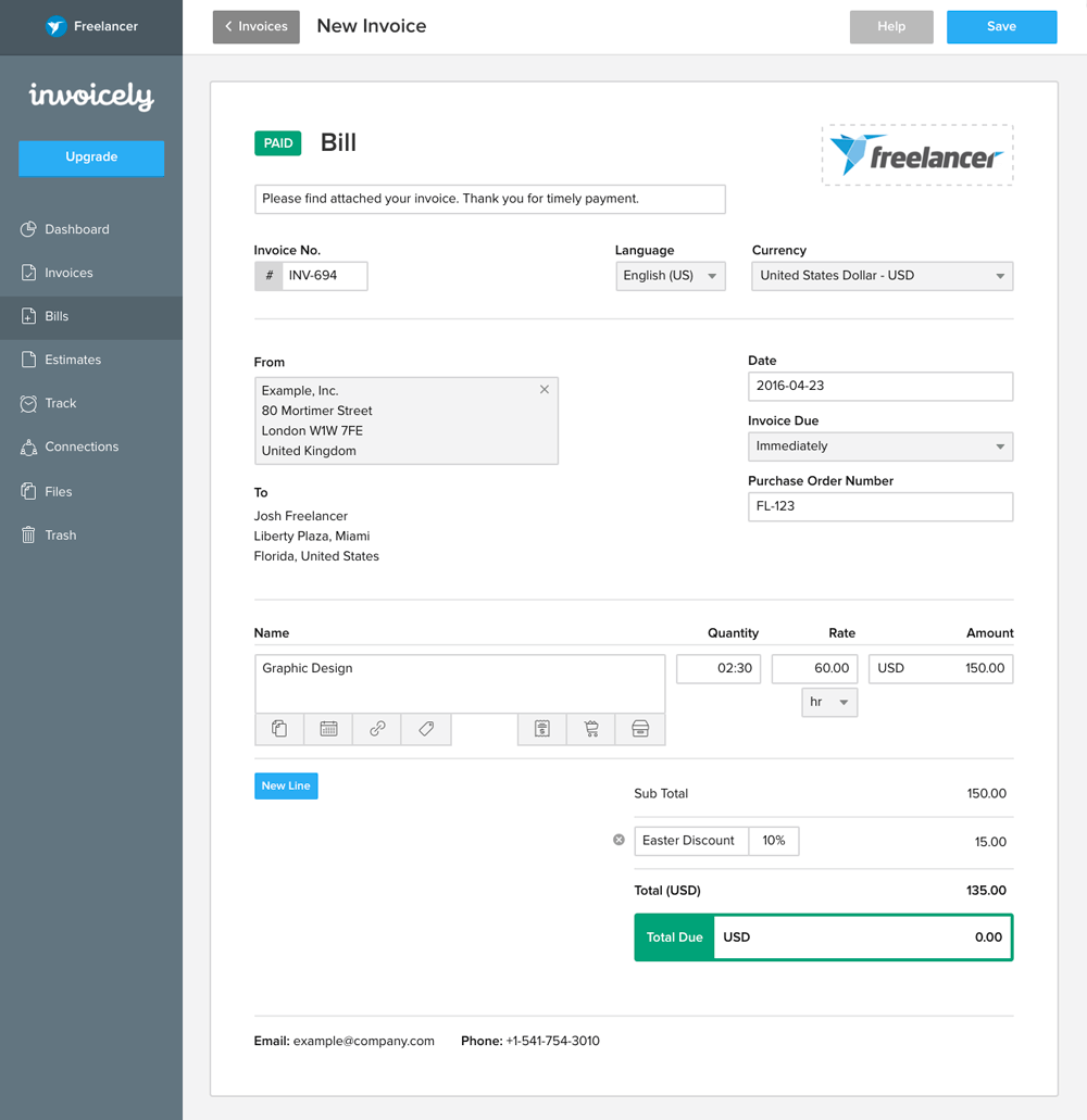 invoice sample